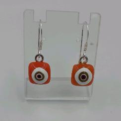 Orange dot drop earrings