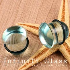 borosilicate glass plugs very light green