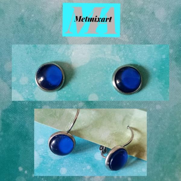 pendientes cabochon azul
