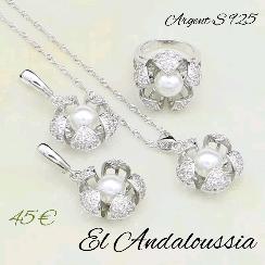 magnifique parure argent sterling 925 
