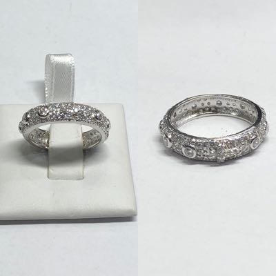 ANELLO ROSARIO ZIRCONI BIANCHI M18 Bjargento