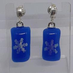 Blue snowflake earrings