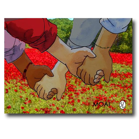 carte postale " Moai"